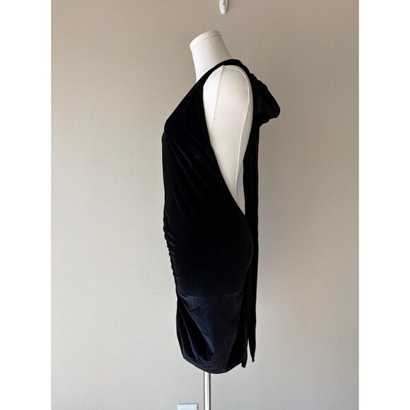 vintage y2k moda intl velvet wrap ruched mini dress - Picture 3 of 6